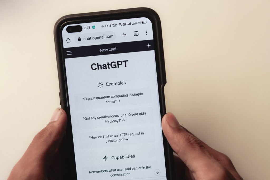 ChatGPT- A Screenshot of the user interface - AI chatbot
